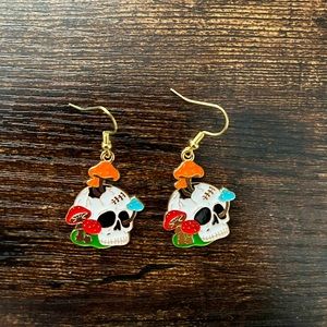 Mushroom & Skeleton Alloy Earrings
